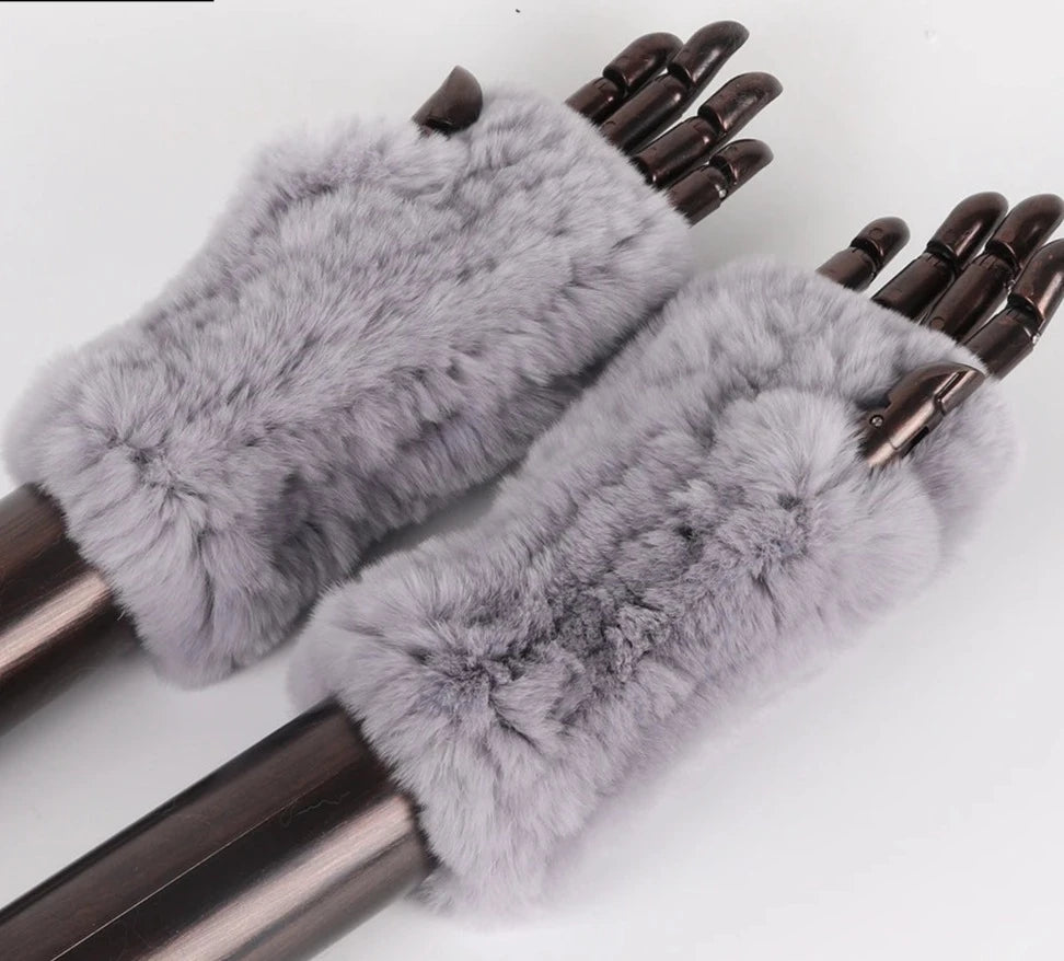 Rabbit Fur Hand Mittens Warmer